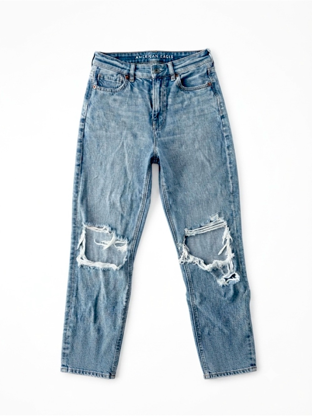 American Eagle Outfitters Light Wash Distressed Boyfriend Jeans